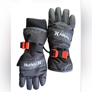 Hurley Water Resistant Thermal Ski Gloves featuring adjustable wrist straps